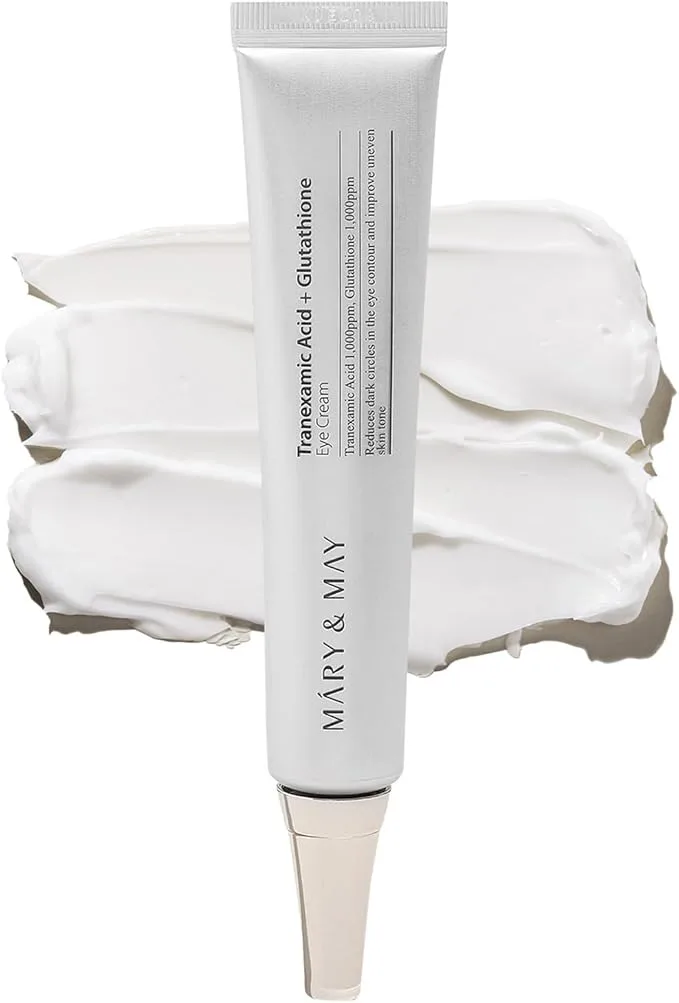 ماري آند ماي ـ كريم العين Tranexamic Acid + Glutathione (طقم خاص: أنبوب 30 غ + هديتان 24 غ) — صورة 2